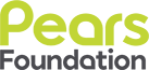 Pears Foundation logo including the words pears foundation in green and grey rounded text